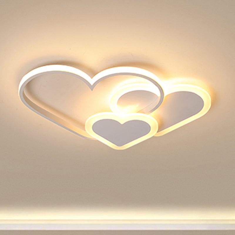 Stylish Heart Ceiling Light for Kindergarten with Acrylic LED Flush Mount