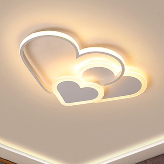 Stylish Heart Ceiling Light For Kindergarten With Acrylic Led Flush Mount