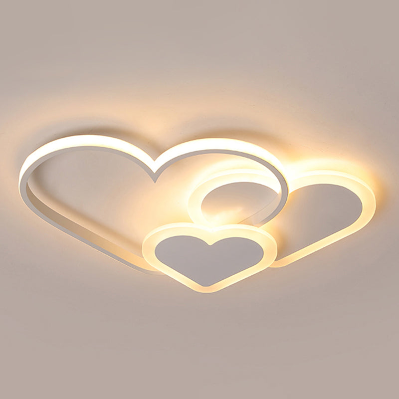 Stylish Heart Ceiling Light for Kindergarten with Acrylic LED Flush Mount