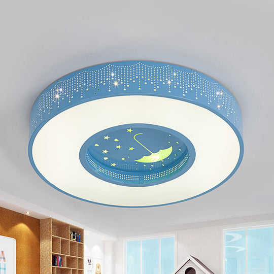 Macaron Acrylic Led Ceiling Lamp - Blue/Yellow/Green 16/19.5/23.5 Round Flush Mount Bedroom Lighting