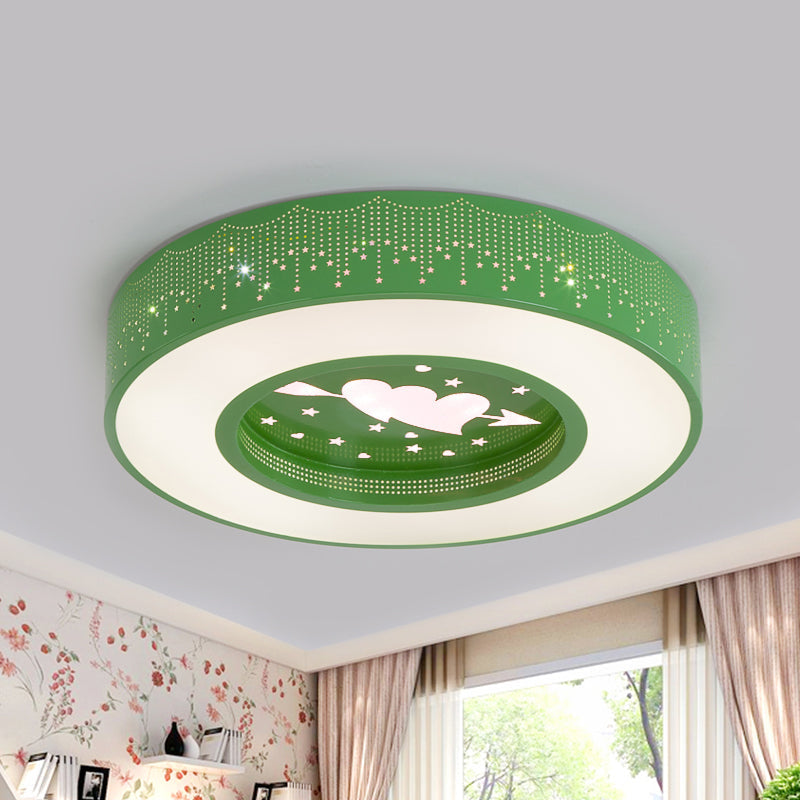 Macaron Acrylic Led Ceiling Lamp - Blue/Yellow/Green 16/19.5/23.5 Round Flush Mount Bedroom Lighting