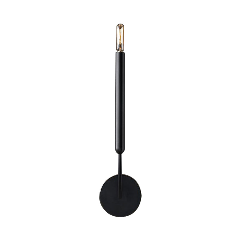 Traditional 1/2 Bulb Tube Wall Lamp Sconce In Black/Brass - Perfect For Dining Room Lighting