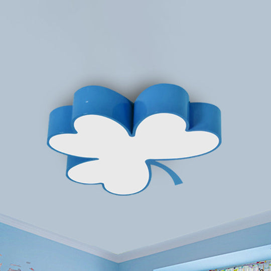 Lucky Clover Led Flush Mount Light - Modern Acrylic Ceiling Lamp For Kindergarten