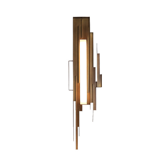 Brass/Gold Sconce Lamp: Irregular Shape With Left/Right Tip - Unique Metal Wall Lighting Fixture