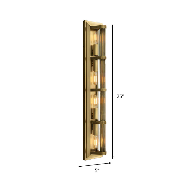 Traditionary Metal Tube Sconce Light With 2/3/4 Heads In Black/Gold Elegant Wall Lamp For Your