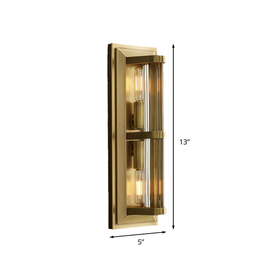 Traditionary Metal Tube Sconce Light With 2/3/4 Heads In Black/Gold Elegant Wall Lamp For Your