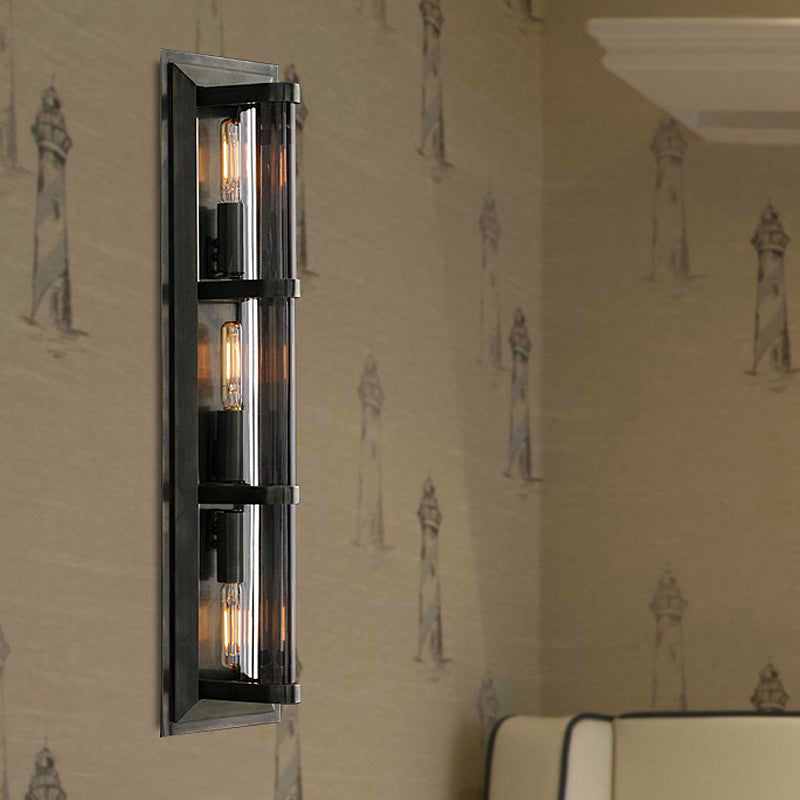 Traditionary Metal Tube Sconce Light With 2/3/4 Heads In Black/Gold Elegant Wall Lamp For Your