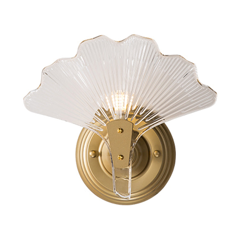 Traditional Gold Ginkgo Sconce Light - Elegant Metal Wall Lighting Fixture For Dining Room (1/3