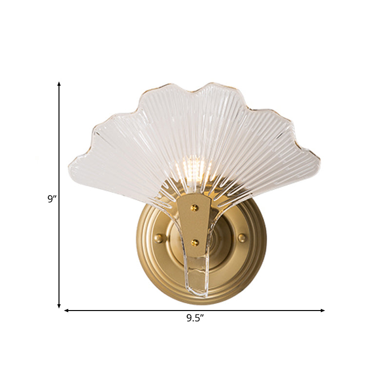 Traditional Gold Ginkgo Sconce Light - Elegant Metal Wall Lighting Fixture For Dining Room (1/3