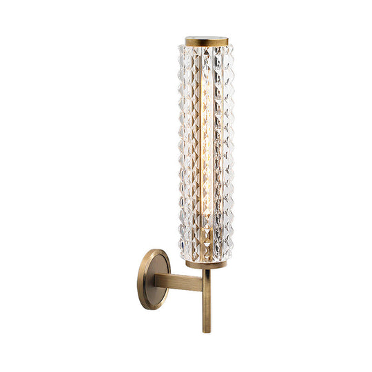 Traditional Tube Wall Mount Lamp - 1 Head Metal Lighting In Bronze Ideal For Living Room