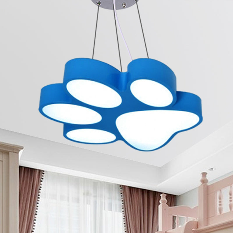 Cartoon Dog Paw Led Pendant Bathroom Light Blue / Warm 18