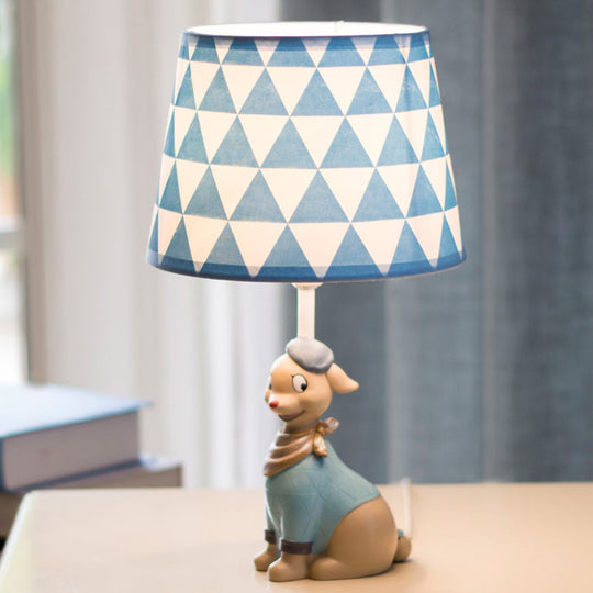 Blue Smiling Cartoon Doggy Reading Light - Child Bedside Desk Lamp / 7.5