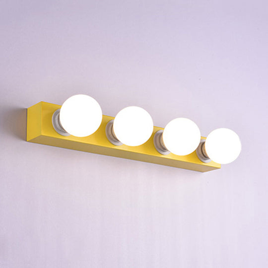 Macaron Style Metallic Vanity Light Fixture - Pink/Yellow 3/4 Lights For Bedroom Wall Lighting 4 /