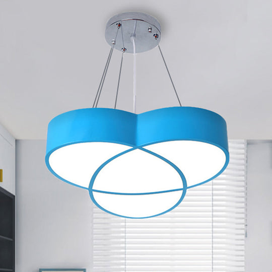 Flower Pendant Light - Creative Metal & Acrylic Lamp For Nursing Room Blue / White