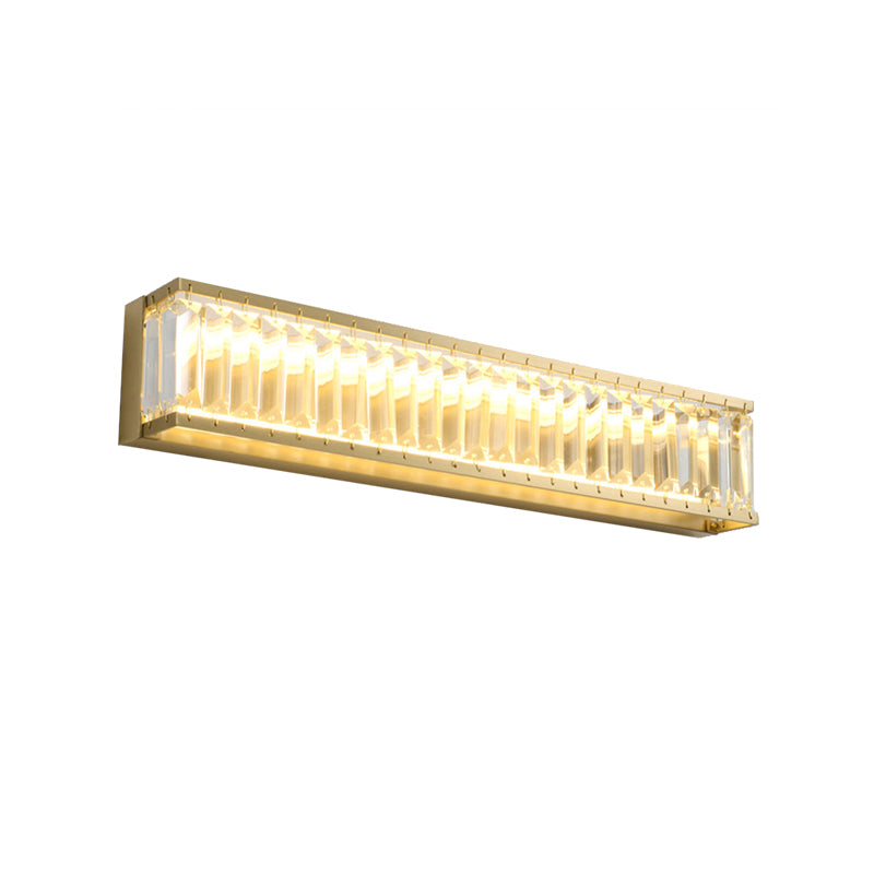 Traditional Crystal Brass Led Wall Lamp: 10/10.5/16-Inch Wide Round/Rectangle Sconce Light For