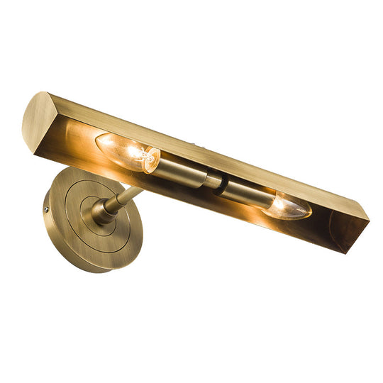 Classic Brass Wall Mounted Vanity Lamp For Bathroom With 2 Bulbs