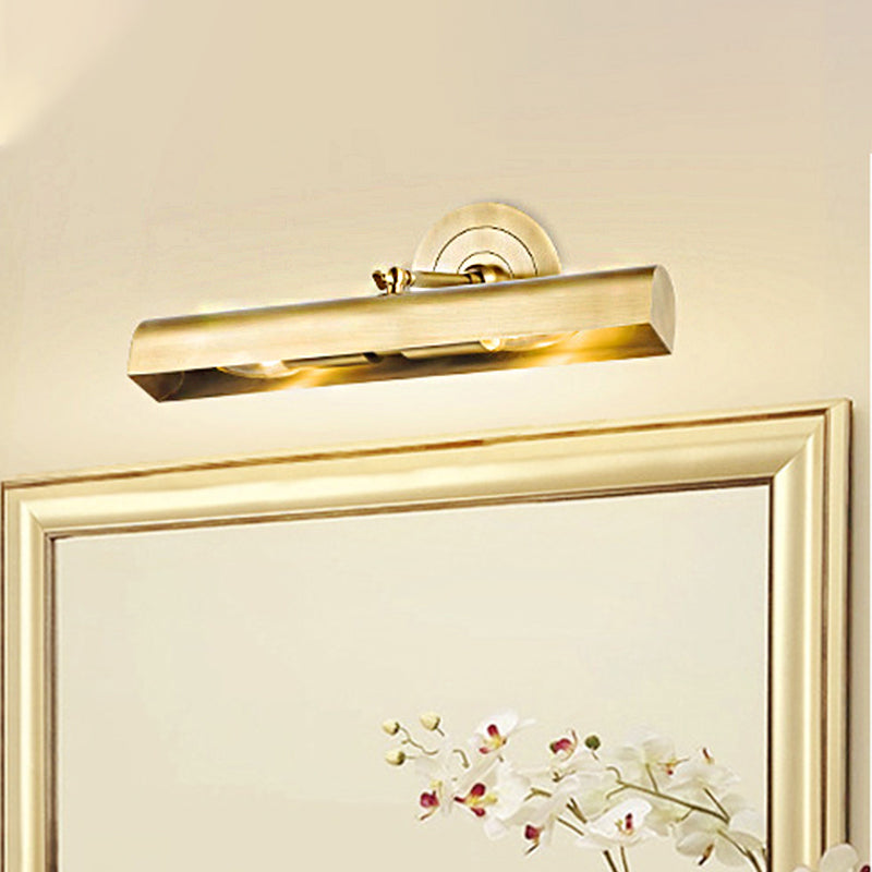 Classic Brass Wall Mounted Vanity Lamp For Bathroom With 2 Bulbs