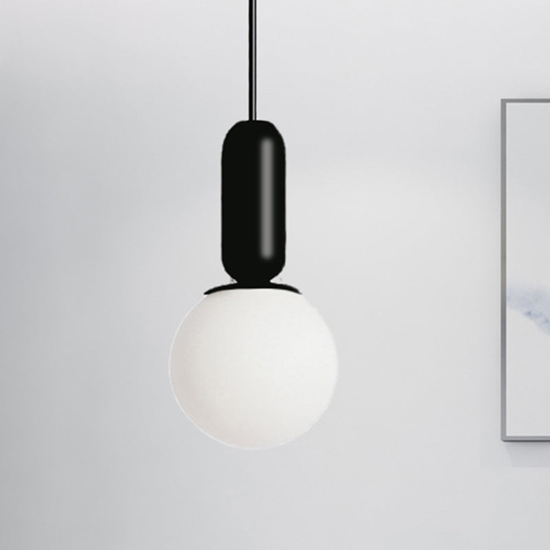 Nordic Bare Bulb Pendant Light For Study Room/Bedroom - Stylish 1 Head Hanging Lamp Black