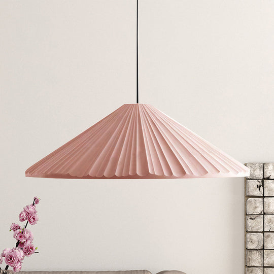 Nordic Style Cone Pendant Light - 1 Head Resin Hanging For Cafe Or Restaurant Pink / 8