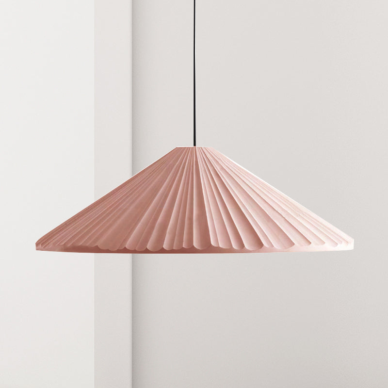 Nordic Style Cone Pendant Light - 1 Head Resin Hanging For Cafe Or Restaurant