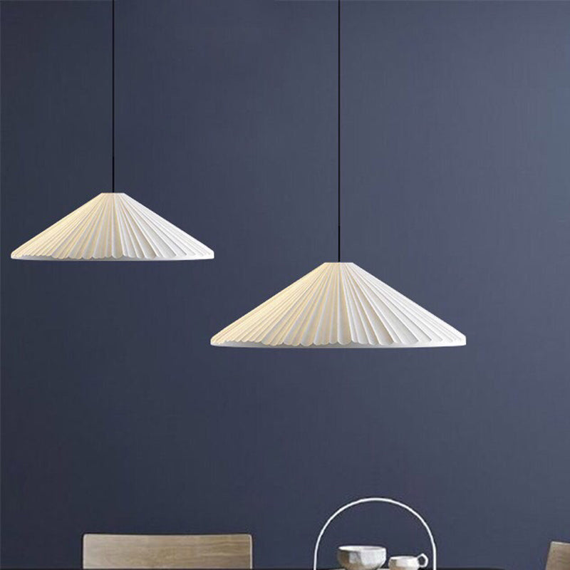 Nordic Style Cone Pendant Light - 1 Head Resin Hanging For Cafe Or Restaurant