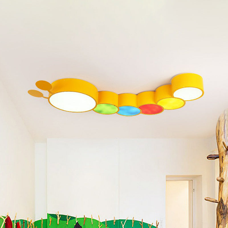 Yellow Metallic Cartoon Caterpillar Led Flush Mount Ceiling Light For Kindergarten
Or
Kindergarten