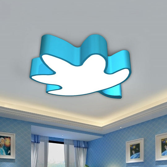 Acrylic Maple Leaf Shaped Cartoon LED Flush Mount Light for Kindergarten Ceiling