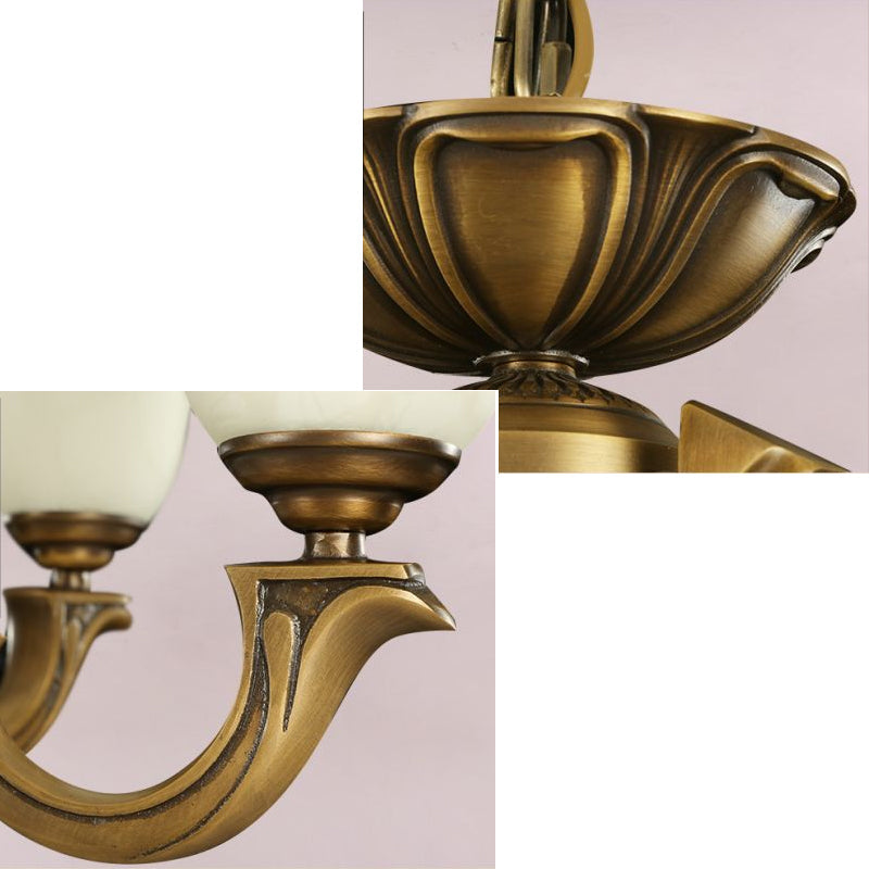 Frosted Glass Chandelier: Paneled Bell Pendant Light In Traditional Gold Design For Dining Rooms