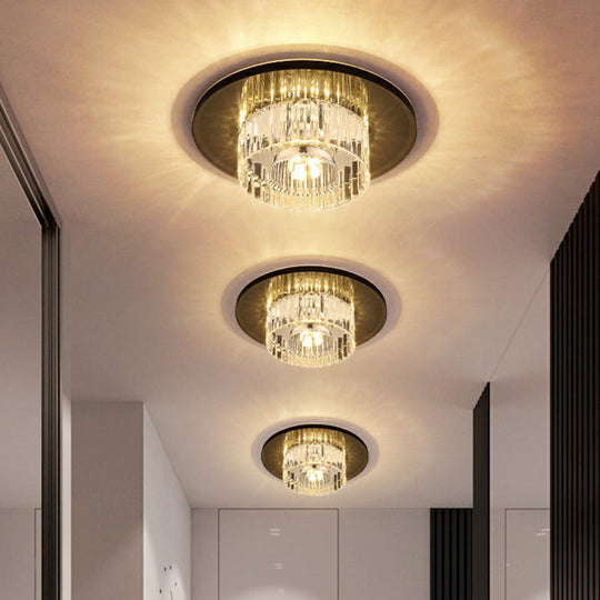 Modern Led Crystal Flush Mount Ceiling Light For Corridors