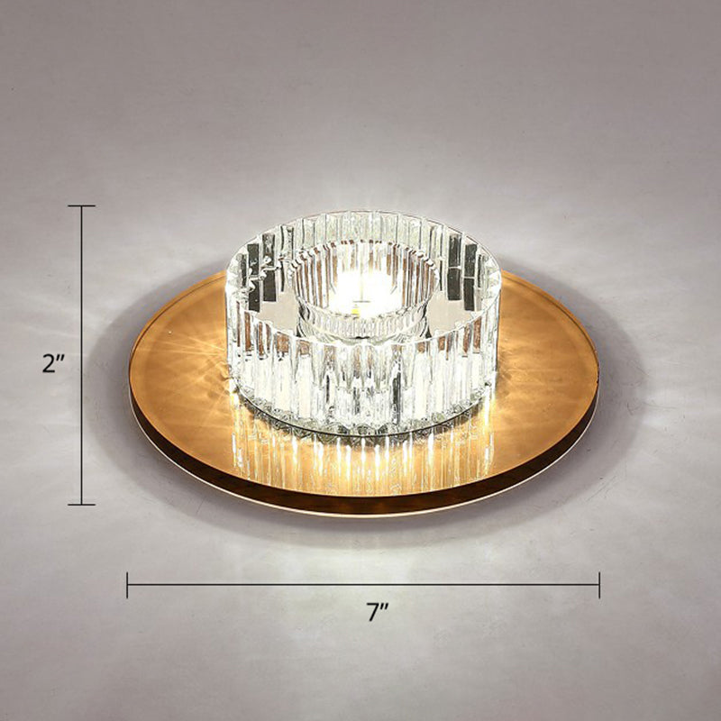 Modern LED Crystal Flush Mount Ceiling Light for Corridors