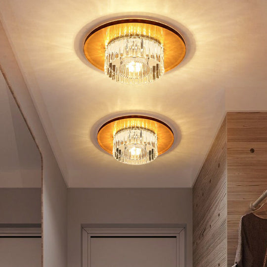 Modern LED Crystal Flush Mount Ceiling Light for Corridors