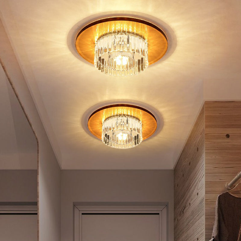 Modern Led Crystal Flush Mount Ceiling Light For Corridors