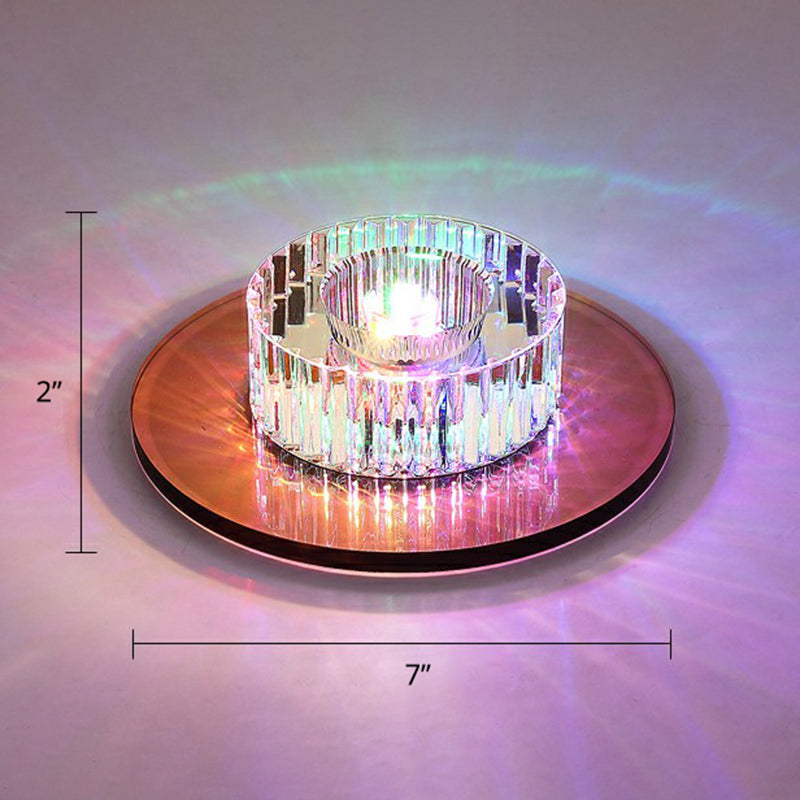 Modern Led Crystal Flush Mount Ceiling Light For Corridors Gold / Multi Color