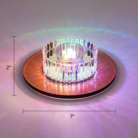 Modern Led Crystal Flush Mount Ceiling Light For Corridors Gold / Multi Color