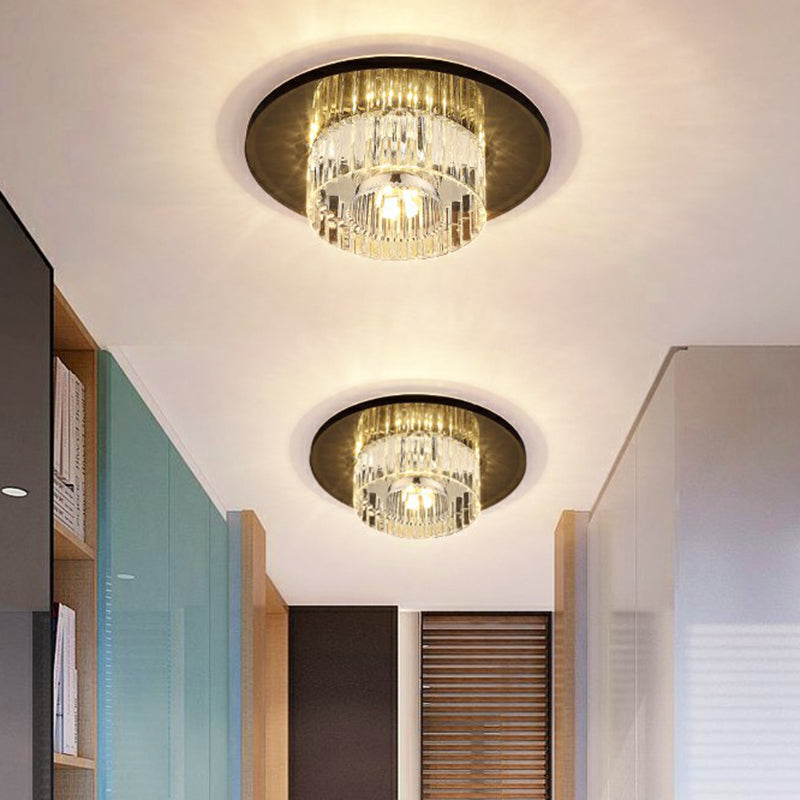 Modern LED Crystal Flush Mount Ceiling Light for Corridors