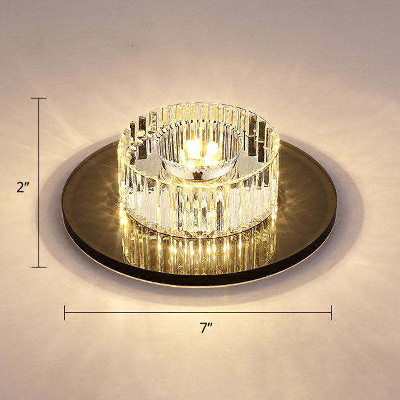 Modern LED Crystal Flush Mount Ceiling Light for Corridors