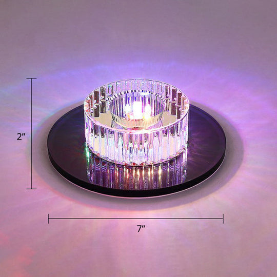 Modern Led Crystal Flush Mount Ceiling Light For Corridors Black / Multi Color