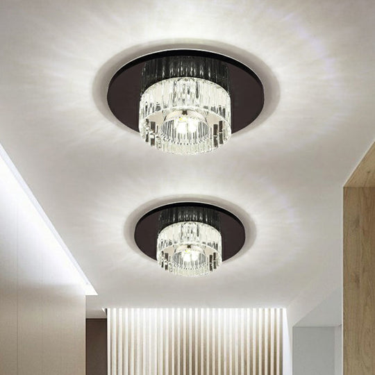 Modern LED Crystal Flush Mount Ceiling Light for Corridors