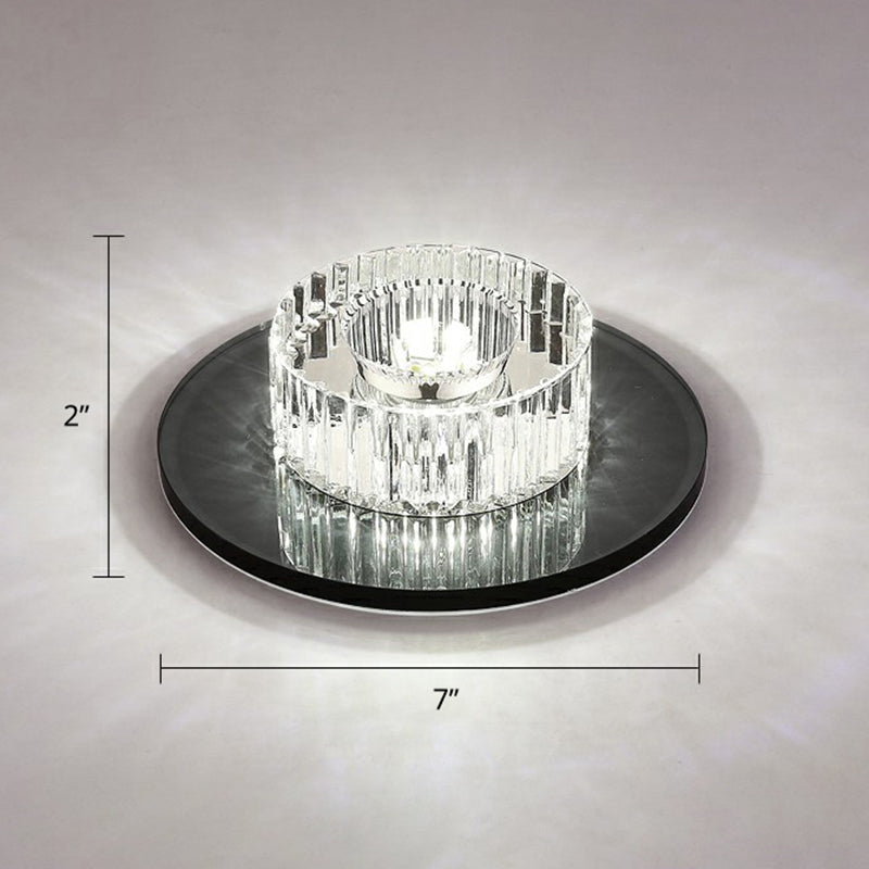 Modern LED Crystal Flush Mount Ceiling Light for Corridors