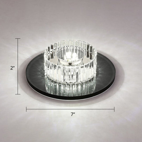 Modern LED Crystal Flush Mount Ceiling Light for Corridors