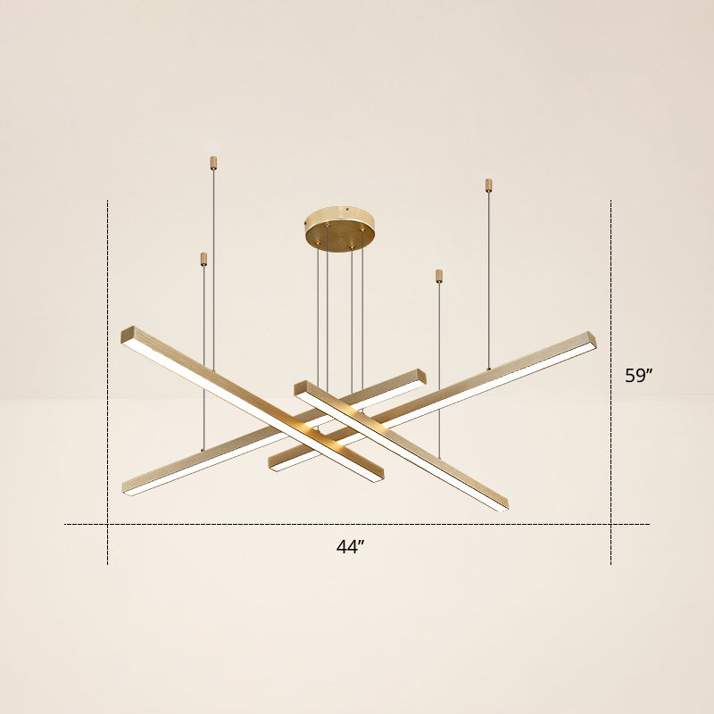 Adjustable Line Art Pendant Lamp: Minimalist Metal Led Chandelier For Bedroom Ceiling 4 / Gold Warm