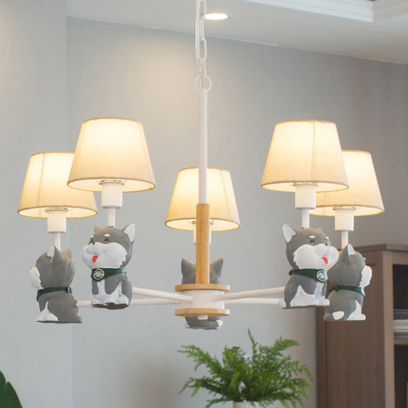 Modern Fabric Hanging Pendant Lights For Dining Room - Dog Ceiling Lamp