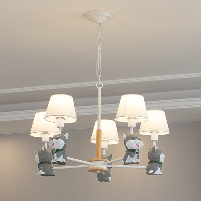 Modern Fabric Hanging Pendant Lights For Dining Room - Dog Ceiling Lamp