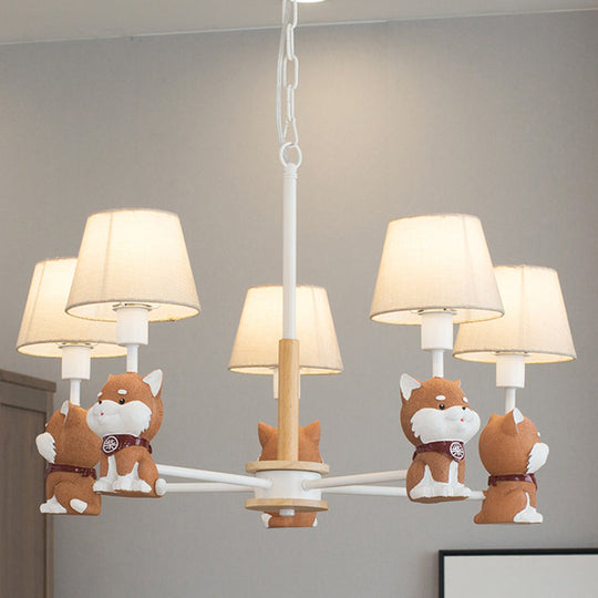 Modern Fabric Hanging Pendant Lights For Dining Room - Dog Ceiling Lamp