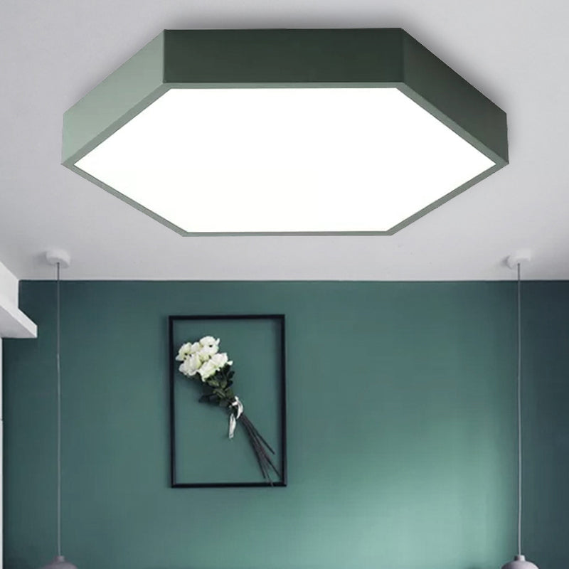 Modern Led Ceiling Light For Child Bedroom With Hexagon Shade