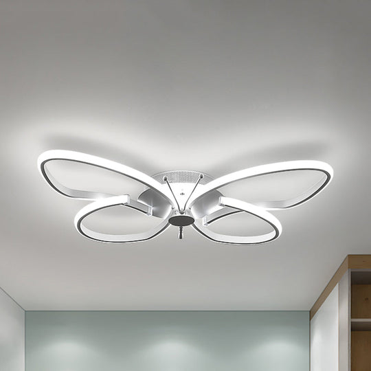 White Acrylic Butterfly Ceiling Light for Nursing Room - Contemporary Flush Mount