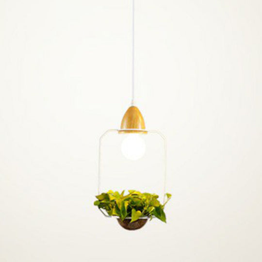 Metal Pendant Hanging Light with Industrial Style for Dining Room - 1 Head Plant Pot Design