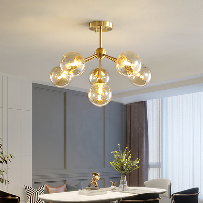 Modern Gold Branch Glass Ceiling Light