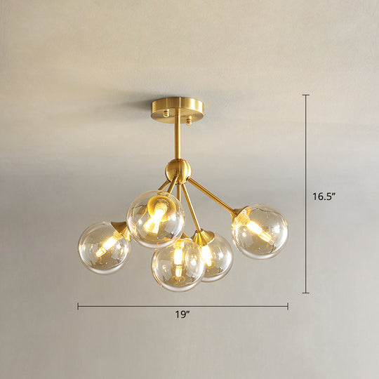 Modern Gold Branch Glass Ceiling Light