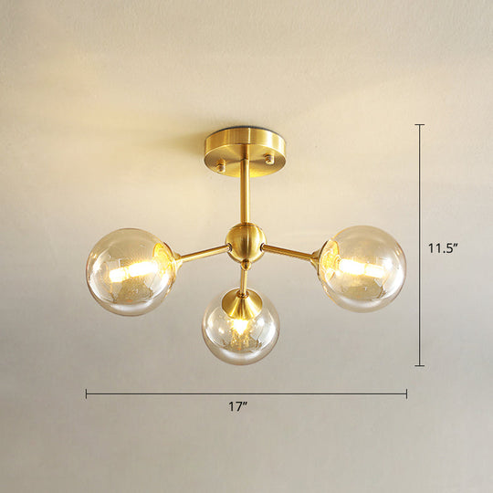 Modern Gold Branch Glass Ceiling Light